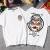 Magliette da uomo J GIRLS Cotton Harajuku Lion Dance Print Shirt Stile cinese Vintage Versione coreana Oversize Hip Hop Streetwear