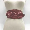 Kemerler Avrupa ve Amerika Kadın Bel Mührü Düğün Partisi Şık All Maç Elbise PU Bow Dekorasyon Geniş Kemer Kadın
