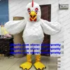 Biały długi futrzany kutas Kogon Mascot Kostium kurczak kurczak Chook Charook Cartoon Performance Graduation Party ZX723
