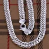 Łańcuchy 10 mm fajny męski naszyjnik hurtowy srebrny srebrny męski biżuteria łańcuch horsewhip Choker 20 22 24 ”