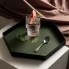 Tallrikar nordiska vind smycken utställning skrivbord smidesjärn tr en nyckel skiva blå rosa te bordplatta hem möbler fest gåva