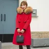 Women's Fur Women Real Parka Winter Jacket Long Coat Lining Detachable Big Natural Collar Hood