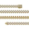 Link Bracciali 8mm Ellipse Iced Out Hi Hop Oro Argento Colore Fashion Choker Charms Gioielli