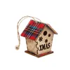 Christmas Decorations Wooden Ornaments Red House Small Pendant Tree Decoration Holiday Party Home Decor