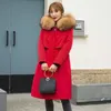 Women's Fur Women Real Parka Winter Jacket Long Coat Lining Detachable Big Natural Collar Hood