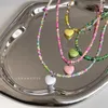 Choker Cute Candy Colorful Miyuki Beads Chain Love Heart Pendant Necklace For Women Trend Y2K Girls Sweet Cool Jewelry