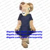 Bruine Bighorn Sheep Ram Mascot Costume Antelope Gazelle Goat volwassen stripfiguur Open een bedrijf Symbolische ambassadeur ZX1803