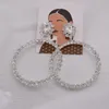 Boucles d'oreilles cerceau CuiEr 47quot grande boucle d'oreille pour femmes strass mode goutte brillant énorme taille scène de mariage bijoux 7480605