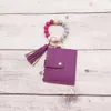Portable Wallet Wrist Keychain Silicone Beaded Keychain Tassel Card Bag Pendant Bracelet
