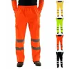 Men's Pants Men's Safety Sweat Pant Hi Vis Trousers High Visibility Bottoms Workwear Reflective Tape Multi-Pockets Work Trouser