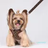 Step-in Dog Harnais Laisses Set Designer Pet Vest Classic Jacquard Lettering Soft Air Mesh Dog Harnais for Small Dogs Cat Teacup Puppies Shih Tzu Khaki L