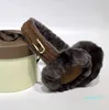 Orejeras Piel Diseñador Hebilla de metal Cubierta de oreja versátil Calentador de orejas de invierno para