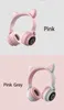 Auricolari Orecchie di gatto stile carino Cuffie Bluetooth senza fili Fascia per capelli Cuffie da gioco per Grils Regalo Cuffie BT 5.0 colorate Bellezza Bluetooth