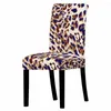 Stol täcker 1st leopard täcker elastiskt modernt djur päls mönster middagar stolar fall hem dekoration stretch säten gula