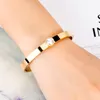 Bangle Shiny Round Crystal Bracelets & Stainless Steel High Quality Woman Jewelry Love Bangles Gift For Couple Wholesale Pulsera