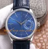 5 Stil med Box Watch Men's Automatic 39mm Blue Guilloche Dial Black White Leather Strap Rose Gold Asia 2813 Rörelsemekaniska klockor armbandsur