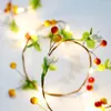 Str￤ngar jul rotting blomma str￤ng ljus tall koppar tr￥d batteridriven frukt girland hem sk￶rd tacks￤gelse dekor