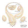 Wedding Jewelry Sets Luxury Dubai Gold Color Big Necklace Earrings for Women Bridal Accessories Gift Indian Jewellery 221109