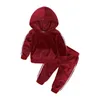 Kinderkleding Jongens Meisjes Goud Fluwelen set Pak Lente Herfst Plus Baby Kind Warme Trui Broek Twee Sets 07 Jaar z1wH2911964