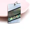 Pendanthalsband Natural Shell Mother of Pearl Rectangle Form Charms för smycken som gör DIY -halsband örhängen Tillbehör 33x48mm