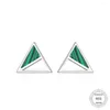 Boucles d'oreilles Stud Triangle des femmes malachite 925 Silver ￠ Sterling 2022 Gifts pour hommes et femmes