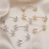 光沢のあるジルコン蝶イヤーカフピアスイヤリングなしの女性のための 2022 ファッション耳クリップイヤリング花嫁のウェディングジュエリー