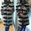 Dames bont jas echte jas vrouwelijke winter mode luxe lange warme plus-size revers uit het deler worden