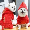 Vêtements pour chiens Automne et hiver Pieds à quatre pattes chauds Petits chiens et chats de taille moyenne Dinosaures transformés en fournitures de vêtements P1111