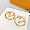2022 nuovi orecchini a cerchio in oro alla moda per la signora Women Party Wedding Lovers regalo gioielli di fidanzamento per la sposa Stud di alta qualità