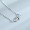 Zincirler 925 Sterlling Gümüş Yaprak Kolye Kadın Orijinal Tasarım Charm Charm Zincir Güzel Mücevher Hediyeleri Bijoux Femme Geliş