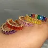 Lyxband zirkonringar för kvinnor evighet lovar cz crystal finger ring armband engagemang bröllop smycken kärlek gåva