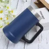 Tumbler de aço inoxidável de 24 onças com alça de grande capacidade Caneca de cerveja Copo de acampamento ao ar livre com pó sem tampa Tumblers isolados a vácuo