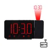 FM Radio Wecker Digital LED Dual Alarm Time Projector Desktop Elektronische Tischschreibtischuhr mit Snooze -Zeitprojektion