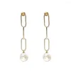 Orecchini a bottone Lii Ji Perla barocca 925 argento sterling color oro d'acqua dolce 11-12mm orecchino lungo per regalo di nozze