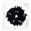 Decorative Flowers Halloween Wreath Decoration Artificial Spooky Feather Hanging With Eye Ball Ornaments For Front Door Decor