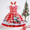 Girl's Dresses 3 4 5 6 7 8 Year Girls Christmas Xmas Eve Princess Gown Cartoon Birthday Clothes Children Snowman 221110