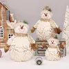 Décorations de noël 60/50/26 cm grande taille poupées décoration courte peluche Printe père noël bonhomme de neige poupée pour arbre ornements Figurine