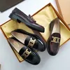 Loafers Shoes Flats Women's Flat Dress Shoe Factory Factorwear Classic Kate Polished Calfskin Leather Golden Chains Luxury Designers