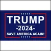 Drapeaux de bannière Trump Flag 2024 Drapeaux électoraux Bannière Donald Save America Again 150X90Cm 5 styles 676 S2 Drop Delivery Home Garden Fest Dhdeq