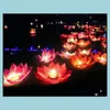 Feestdecoratie 30 pc's/lot Valentine kaarsen lantaarns huwelijksfeestdecoratie wensen waterlichten drijvende lantaarn lotus bloem l dhtjd