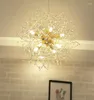Lampes suspendues Girban moderne lustre en cristal éclairage pissenlit lustres LED lustres salle à manger meubles suspendus