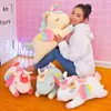 Jouet pour enfants Toys en peluche mignonnes mignonnes animaux en peluche en peluche doux poney couché à la fraise rose avec ailes coussin de coussin de poupée