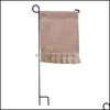 Dekoracje ogrodowe Jute Ruffles Yard Hanging Flag Festiwal Banner Flagi Burlap Festiwale