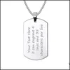 Charms roestvrij staal gepersonaliseerde gegraveerde sieraden tag charme blanco honden militaire hanger voor ketting sleutelhanger diy gepolijste drop de dhh5m