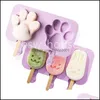 ベーキング型SILE POPSICLE MOD SUMMER HOME DIYアイスクリームポップメーカーMODS Snowman Rabbit Shaped Drop Delivery Garden Kitchen Dining B Dhali