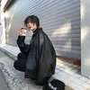 Giacca invernale da donna in pelle nera sintetica da donna coreana allentata sottile moto femminile moda autunno streetwear capispalla da donna cappotti da motociclista 221111