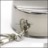 Cups Saucers 140Ml/240Ml Stainless Steel Portable Outdoor Travel Cam Folding Collapsible Cup Metal Telescopic Keychain Dhs Fast 46 Dhiv7