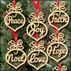 Christmas Decorations Christmas Laser Hollow Pendant Tree Letter Ornament Home Festival Ornaments Hanging Gift 6 Pc Per Bag Drop Del Dhgl8