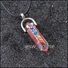 Autres fournitures de fête de fête Fournitures de fête Pierre naturelle Reiki Collier de guérison Améthystes Quartz Rose Cristal Chakra Pendum Drop Dhigt