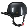 Cycling Helmets Simple Glossy Black Summer Half Motorcycle Helmet Baseball Cap Retro Helmets Helmet Scooter Motocross Casual Accessories T221107